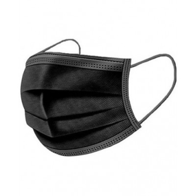 Disposable face mask, black, 50 pcs